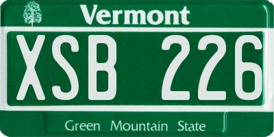VT license plate XSB226