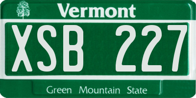 VT license plate XSB227
