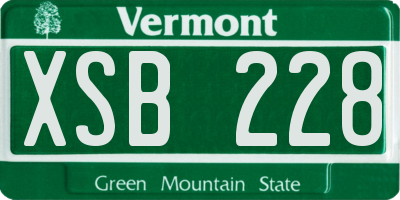 VT license plate XSB228