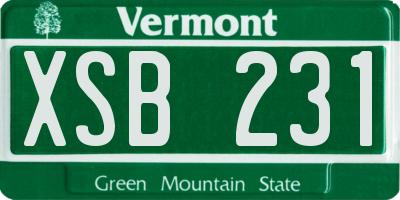 VT license plate XSB231
