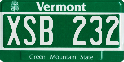 VT license plate XSB232