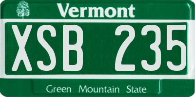 VT license plate XSB235