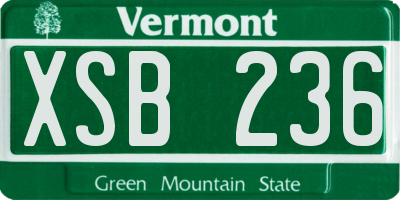 VT license plate XSB236