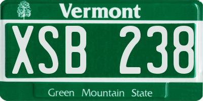 VT license plate XSB238