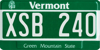 VT license plate XSB240
