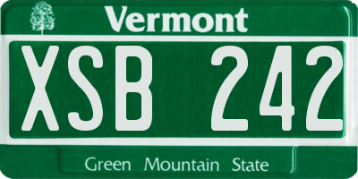 VT license plate XSB242