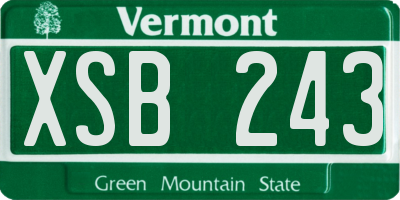 VT license plate XSB243