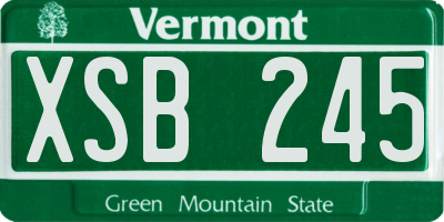 VT license plate XSB245