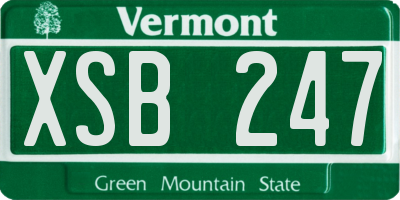 VT license plate XSB247