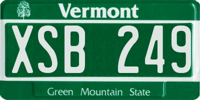 VT license plate XSB249