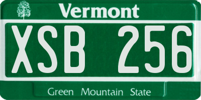 VT license plate XSB256
