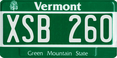 VT license plate XSB260