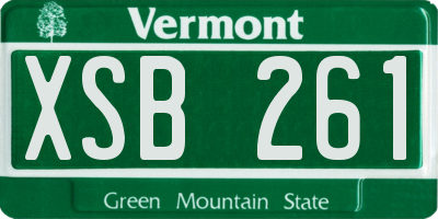 VT license plate XSB261
