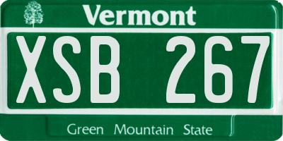 VT license plate XSB267
