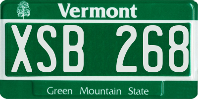 VT license plate XSB268