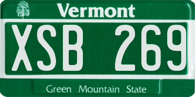 VT license plate XSB269