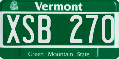 VT license plate XSB270
