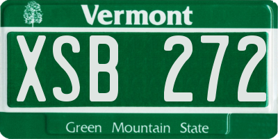 VT license plate XSB272
