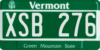 VT license plate XSB276
