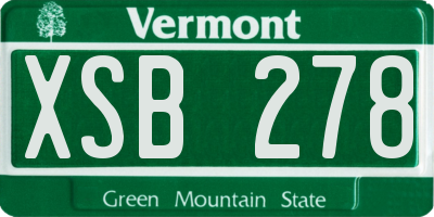 VT license plate XSB278