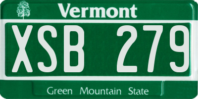 VT license plate XSB279