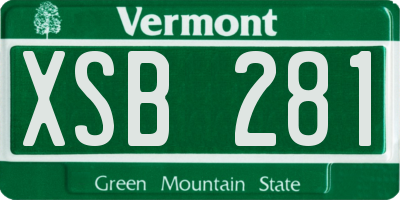 VT license plate XSB281