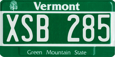 VT license plate XSB285