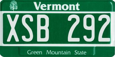 VT license plate XSB292