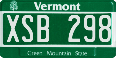 VT license plate XSB298