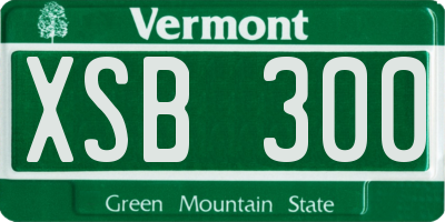 VT license plate XSB300