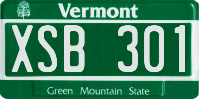 VT license plate XSB301