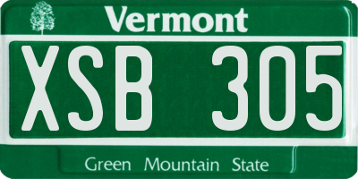 VT license plate XSB305