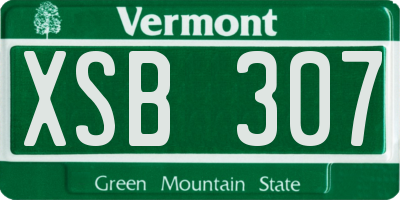 VT license plate XSB307