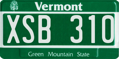VT license plate XSB310