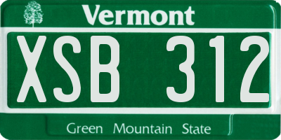 VT license plate XSB312
