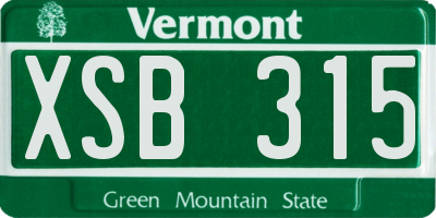 VT license plate XSB315
