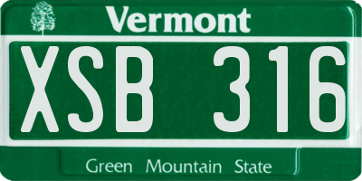 VT license plate XSB316
