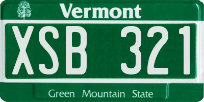 VT license plate XSB321
