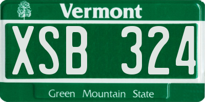 VT license plate XSB324