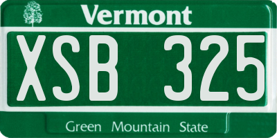 VT license plate XSB325