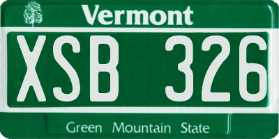 VT license plate XSB326