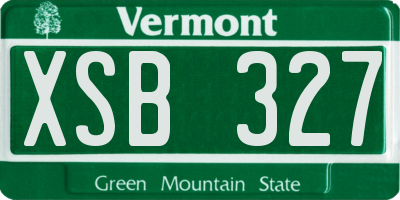 VT license plate XSB327