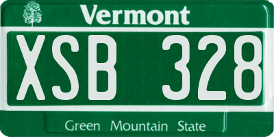 VT license plate XSB328