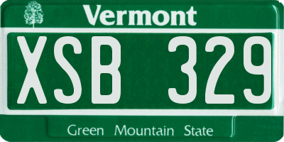 VT license plate XSB329