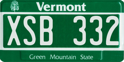 VT license plate XSB332