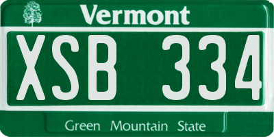 VT license plate XSB334