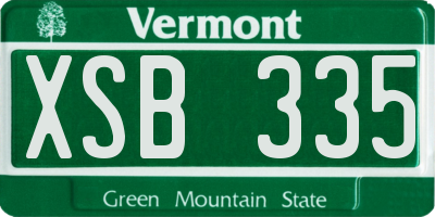 VT license plate XSB335