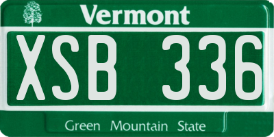 VT license plate XSB336