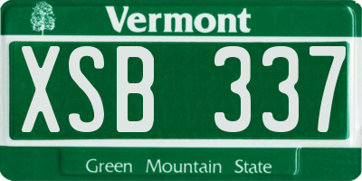VT license plate XSB337