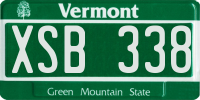 VT license plate XSB338